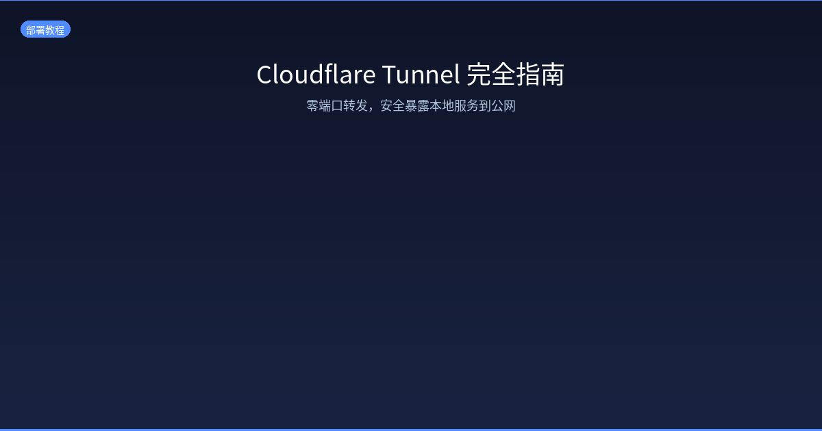 Featured image of post Cloudflare Tunnel 完全指南：零端口转发，安全暴露本地服务到公网