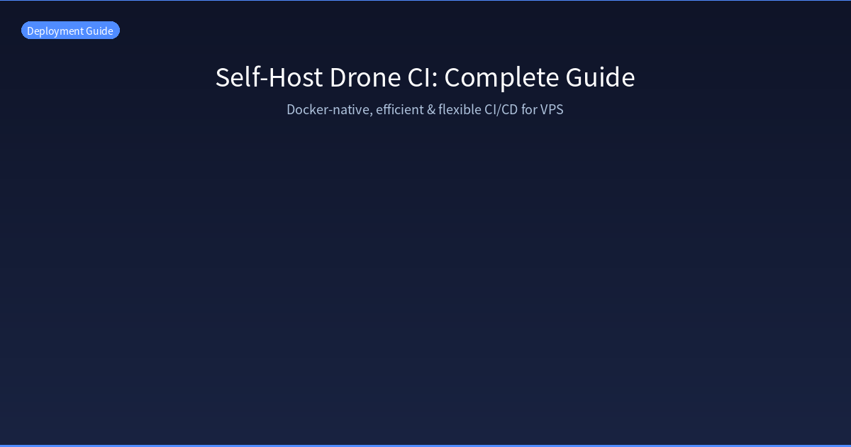Featured image of post Self-Host Drone CI: The Complete Lightweight Continuous Integration & Deployment Guide — Docker-Native, Efficient & Flexible