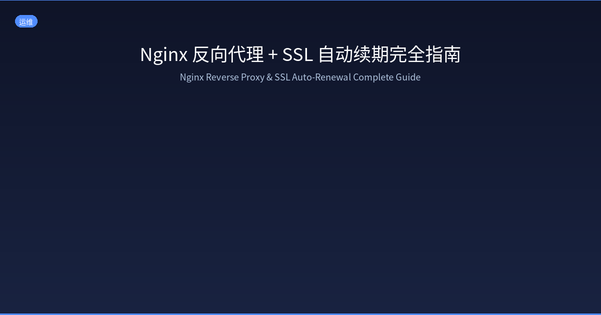 Featured image of post Nginx 反向代理 + SSL 自动续期完全指南