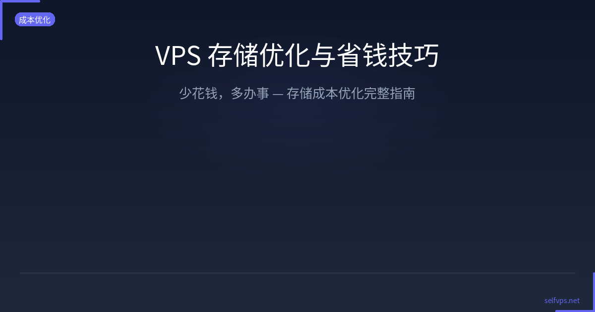 VPS 存储优化与省钱技巧：少花钱，多办事